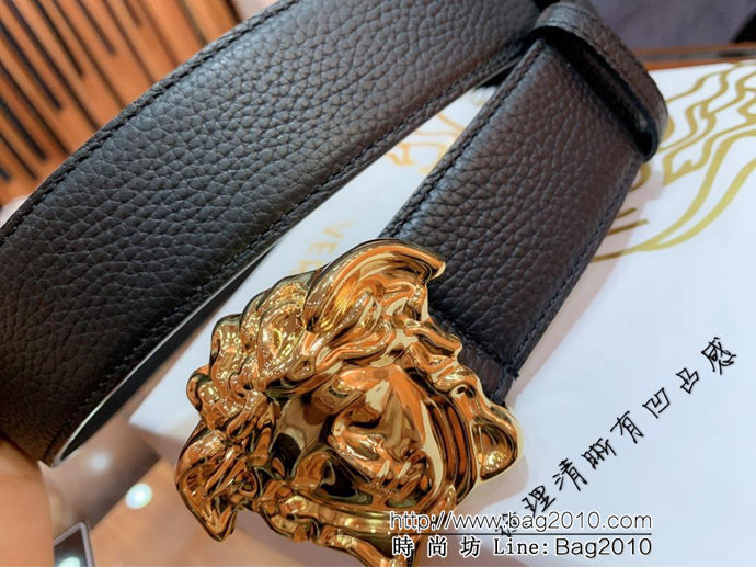 VERSACE範思哲 外貿原單貨 原廠荔枝紋牛皮 全粒面小牛皮底 男士皮帶 高端人士首選  xfp1328